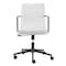 Homeroots White and Black Steel and Faux Leather Adjustable Swivel Rolling Office Chair 544968 - alternate 7