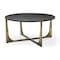Homeroots 34" Antiqued Gold Solid Wood and Iron Round Distressed Coffee Table 597057 - alternate 9