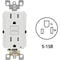 Leviton GFCI Receptacle/Outlet, 125 V, 15 A, NEMA: NEMA 5-15R, White, 3PK M02-GFNT1-03W - alternate 4