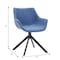 Leisuremod Markley Modern Leather Dining Swival Arm Chair in Light Blue ESCBL-26-BU - alternate 7