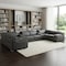 Homeroots Dark Gray Italian Leather Power Reclining U Shaped Eight Piece Corner Sectional With Console 632567 - alternate 13