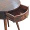 Homeroots 22" Walnut Solid Wood Round One Drawer Nightstand 651545 - alternate 14