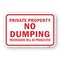 Signmission Private Property No Dumping Trespassers Will Be Pr Aluminum, 18" H, A-1824-24845 A-1824-24845 - alternate 1