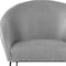 Homeroots 31" Light Gray And Black Faux Leather Barrel Chair 534129 - alternate 8