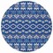 Homeroots 8' Navy Blue And Ivory Round Moroccan Washable Indoor Outdoor Area Rug 594336 - alternate 7