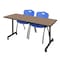 Regency Kobe Mobile T-Base Training Table W/ 2 M Stack Chairs, 72 in W, 24 in L, Noble Oak MKTRCC7224NO47BE - alternate 1