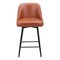 Homeroots 26" Brown And Black Faux Leather And Steel Counter Height Swivel Bar Chair 555715 - alternate 8
