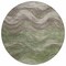 Homeroots 8' Green And Taupe Round Abstract Washable Indoor Outdoor Area Rug 618168 - alternate 6