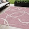 Homeroots 5' X 8' Pink And Ivory Abstract Washable Indoor Outdoor Area Rug 597500 - alternate 1
