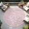 Homeroots 8' Pink And Ivory Round Geometric Washable Indoor Outdoor Area Rug 613797 - alternate 5