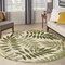 Homeroots 8' Ivory And Green Round Palm Leaf Indoor Outdoor Area Rug 548066 - alternate 8