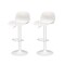 Homeroots Set of Four White Heavy Duty Plastic and Metal Mid Back Adjustable Height Swivel Bar Chairs 565374 - alternate 7