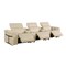 Homeroots 126" Beige Top Grain Leather Reclining Metal USB Sofa 720364 - alternate 1