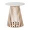 Homeroots 20" White and Natural Distressed Marble and Solid Wood Round Pedestal End Table 556551 - alternate 7