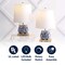 Jonathan Y Justina 16" Ceramic Mini Table Lamp, Blue/White, 2PK JYL3014A-SET2 - alternate 7