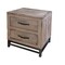 Homeroots 25" Brown Solid Wood Two Drawer Nightstand 527073 - alternate 1