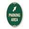 Signmission Parking Area with Upper Right Arrow, 12 Inch X 18 Inch Architectural Oval, Heavy Gauge Aluminum A-OV-G-1218-23463 - alternate 1