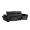 Homeroots 104" Black Top Grain Leather Reclining Metal USB Sofa 720386 - alternate 6