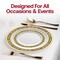 Smarty Had A Party 7.5" White with Black and Gold Royal Rim Plastic Appetizer/Salad Plates (120 Plates), 120PK 977BG-CASE - alternate 8