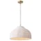 Jonathan Y Eliza 20 in. 1-Light Coastal Bohemian Woven Rattan and Iron LED Pendant, White/Brass Gold JYL1133B - alternate 1