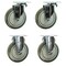 Service Caster 5 Inch Gray Polyurethane Wheel Swivel Top Plate Caster Set with 2 Rigid SCC SCC-20S514-PPUB-2-R514-2 - alternate 1
