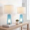Jonathan Y Tryon 26" Modern Minimalist Glass/Iron Nightlight LED Table Lamp, Chrome/Clear Blue, 2PK JYL1137B-SET2 - alternate 7