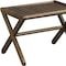 Homeroots Antique Chestnut Finished Wooden Stool Bench 380053 - alternate 6
