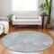 Homeroots 8' Gray And Silver Round Geometric Washable Indoor Outdoor Area Rug 588312 - alternate 6