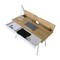 Homeroots 45" Oak and White Wood and Stainless Steel Computer Desk 723726 - alternate 8