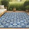 Jonathan Y Gallia Tile Trellis High-Low Light Gray/Blue 3 ft. x 5 ft. Indoor/Outdoor Area Rug AMC107B-3 - alternate 1