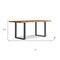 Homeroots 72" Natural and Black Wood and Iron Frame Base Dining Table 640723 - alternate 5