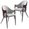 Leisuremod Sante Modern Leather Dining Arm Chair with Iron Legs in White/Bordouex, 2PK SC53WB2 - alternate 1