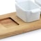 Gibson Elite Gracious Dining 5 Piece Fine Ceramic Tidbit Dish Set with Acacia Wood Base 127271.05 - alternate 5