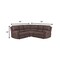 Homeroots Brown Polyester Blend Reclining U Shaped Three Piece Corner Sectional 366240 - alternate 4
