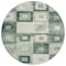 Homeroots 8' Green And Ivory Round Geometric Washable Indoor Outdoor Area Rug 605033 - alternate 6