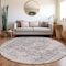 Homeroots 8' Plum Round Oriental Washable Indoor Outdoor Area Rug 607616 - alternate 8