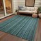 Homeroots 5' X 8' Teal Blue Aqua And Gray Striped Washable Indoor Outdoor Area Rug 616389 - alternate 6