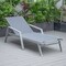 Leisuremod Marlin Patio Chaise Lounge Chair with Armrests in Grey Aluminum Frame, Dark Grey MLAGR-77DGR - alternate 9