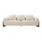 Homeroots 100" Cream Fabric Sofa With Wood Brown Legs 488842 - alternate 6