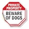 Signmission Private Property Beware of Dogs, 4 inch X 4 inch, Vinyl Decal, 2PK OC-D-2PACK-4-151 - alternate 1