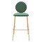 Homeroots Set of Two 30" Green and Gold Velvet and Steel Bar Height Bar Chairs, 2PK 555726 - alternate 4