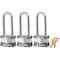 Master Lock Padlocks, Keyed Alike, Long Shackle, Rectangular Steel Body, Steel Shackle, 3/4 in W, 3 PK 1TRILJCOM - alternate 1