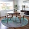 Homeroots 8' Round Green Round Abstract Washable Non Skid Indoor Outdoor Area Rug 559789 - alternate 7