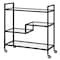 Homeroots Black Steel And Glass Rolling Bar Cart 530449 - alternate 7