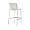 Homeroots Set of Four 30" White Faux Rattan Heavy Duty Plastic Low Back Outdoor Bar Height Chairs 565349 - alternate 6