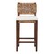Bali & Pari Alise Handwoven Seagrass Bar Stool with Mahogany Wood Frame - Chair for Home Bar, Earthy Brown 259-14243-ZORO - alternate 8