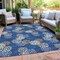 Homeroots 8' X 10' Navy Blue Brown And Ivory Polka Dot Washable Indoor Outdoor Area Rug 594265 - alternate 8
