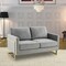 Leisuremod Lincoln Upholstered Velvet Loveseat with Gold Frame, Light Grey LA55LGR - alternate 5