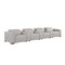 Homeroots 179" Light Gray Top Grain Leather Reclining Metal USB Sofa 720321 - alternate 5