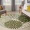 Homeroots 8' Ivory And Green Round Floral Indoor Outdoor Area Rug 548064 - alternate 7